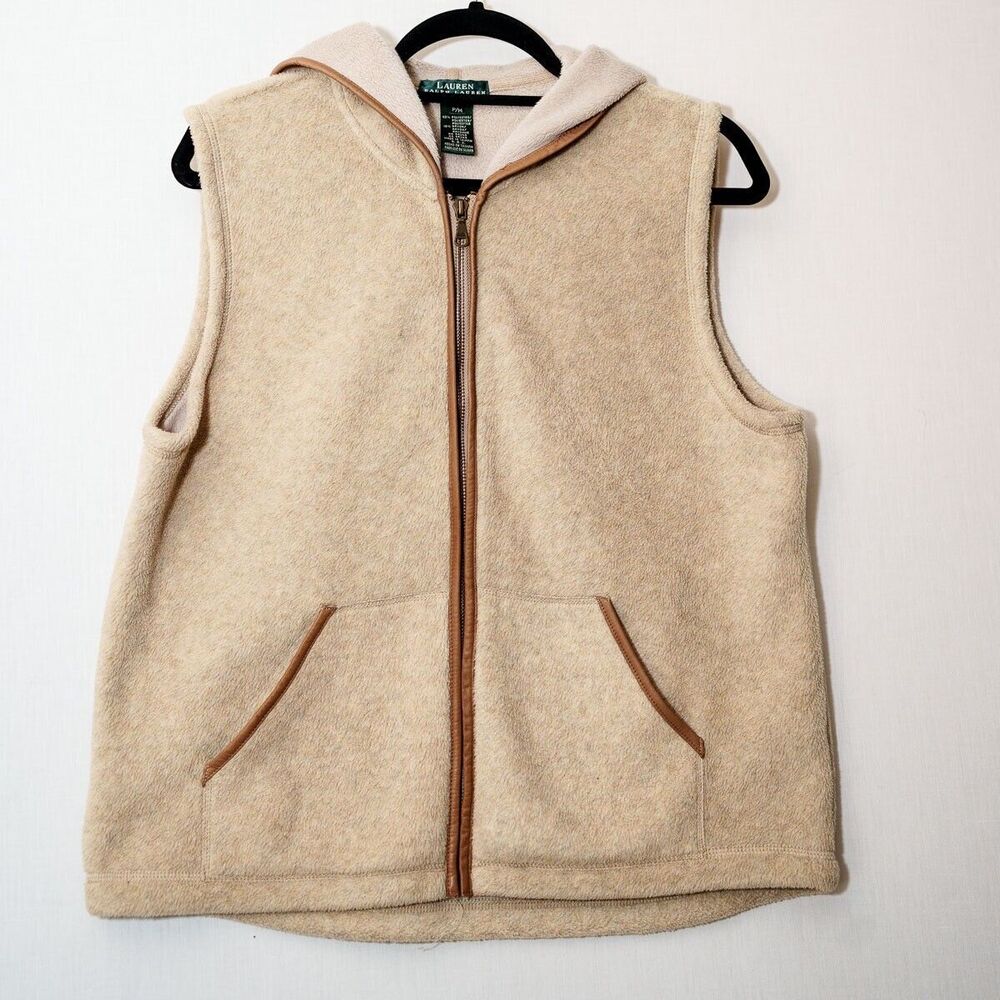 Lauren Ralph Lauren Petite PM fleece vest zip up hoodie